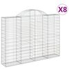 vidaXL Paniers à gabions arqués 8 pcs 200x30x140/160 cm Fer galvanisé