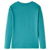 T-shirt pour enfants à manches longues aqua foncé 92