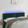 vidaXL T&ecirc;te de lit &agrave; LED Vert fonc&eacute; 144x5x78/88 cm Velours