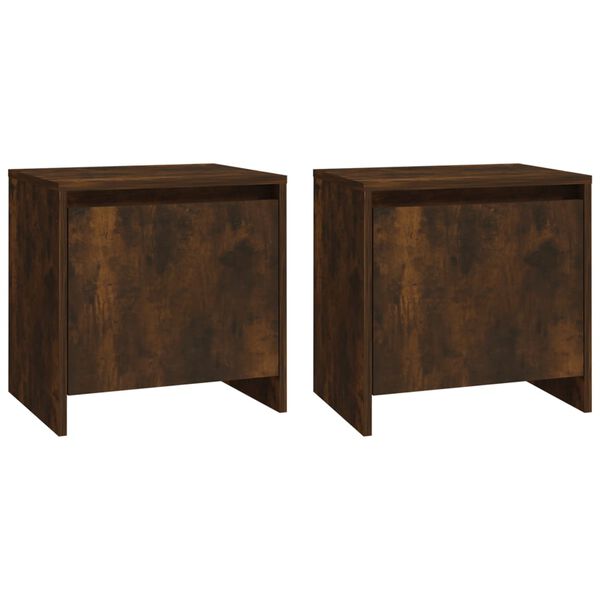 vidaXL Tables de chevet 2 pcs ch&ecirc;ne fum&eacute; 45x34x44,5 cm bois ing&eacute;nierie