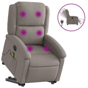vidaXL Fauteuil inclinable de massage &eacute;lectrique Taupe Tissu