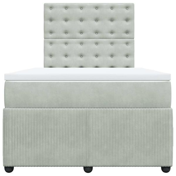 vidaXL Sommier &agrave; lattes de lit et matelas gris clair 120x190cm velours