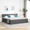 vidaXL Lit avec rangement et matelas Gris foncé 200 x 200 cm