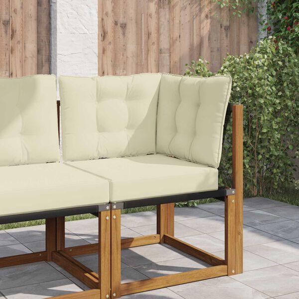 vidaXL Coussin de canap&eacute; d'ext&eacute;rieur 3 pcs Cr&egrave;me Polyester