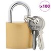 vidaXL U Lock avec Cl&eacute;s 100 pcs Laiton Fer