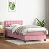 vidaXL Sommier &agrave; lattes de lit avec matelas rose 100x210 cm velours