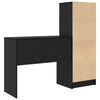 vidaXL Bureau avec tiroir 2 pcs Ch&ecirc;ne noir