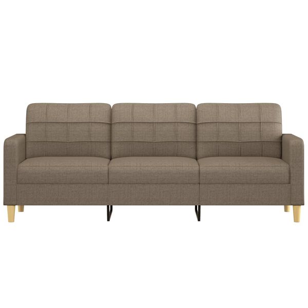 vidaXL Canap&eacute; &agrave; 3 places Taupe 210 cm Tissu