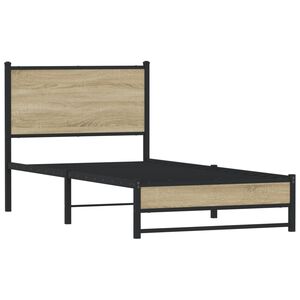 vidaXL Cadre de lit en m&eacute;tal sans matelas ch&ecirc;ne sonoma 80x200 cm
