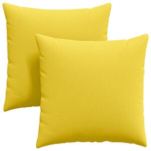 vidaXL Coussins de canap&eacute; 2 pcs Jaune clair 60 x 60 cm tissu