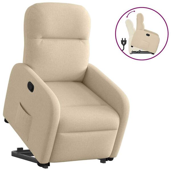 vidaXL Fauteuil inclinable Crème Tissu