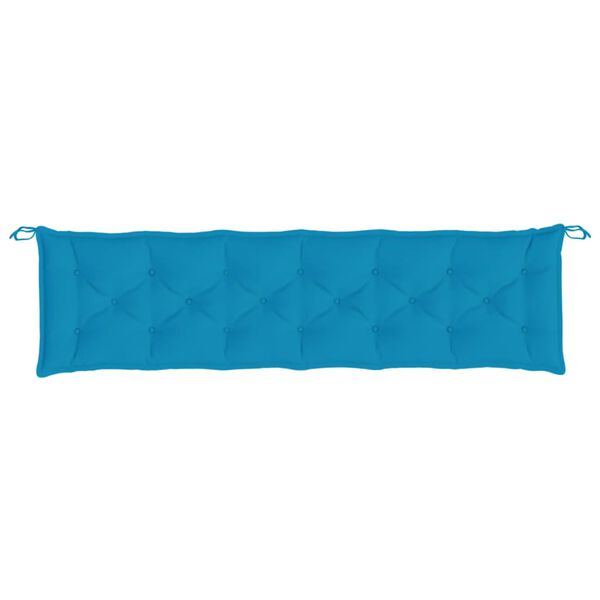 vidaXL Coussin de banc de jardin bleu clair 200x50x7 cm tissu oxford