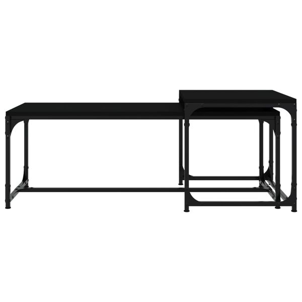 vidaXL Tables basses 2 pcs Noir Bois d'ingénierie