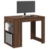 vidaXL Bureau avec tiroir et &eacute;tag&egrave;re ch&ecirc;ne marron bois d'ing&eacute;nierie