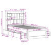 vidaXL Lit biblioth&egrave;que sans matelas blanc 90x200cm bois de pin massif