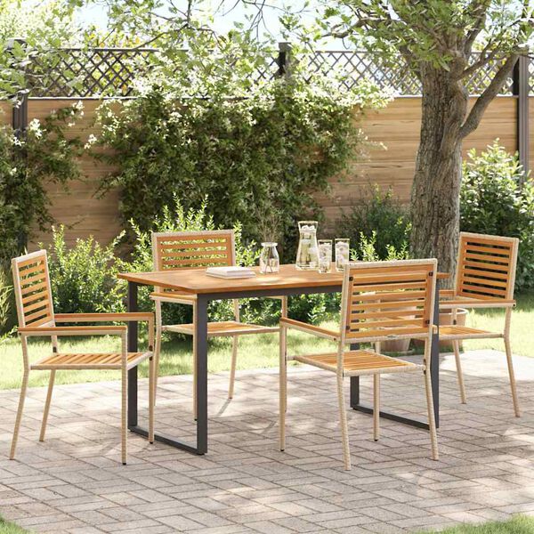 vidaXL Ensemble de salle &agrave; manger pour jardin 5 pcs Beige