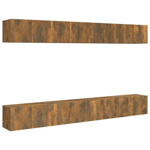 vidaXL Meubles TV 8 pcs Chêne fumé 60x30x30 cm Bois d'ingénierie