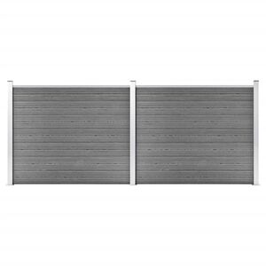 vidaXL Ensemble de panneau de cl&ocirc;ture WPC 353x146 cm Gris
