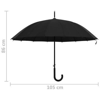 vidaXL Parapluie automatique Noir 105 cm
