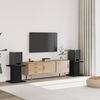 vidaXL Supports de haut-parleurs 2 pcs noir bois d'ing&eacute;nierie