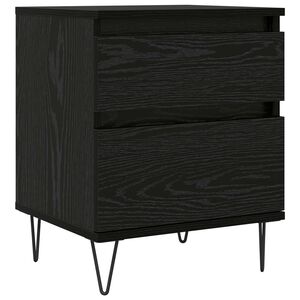 vidaXL Armoire de lit Ch&ecirc;ne noir 40 x 35 x 50 cm Bois d'ing&eacute;nierie