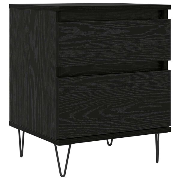 vidaXL Armoire de lit Ch&ecirc;ne noir 40 x 35 x 50 cm Bois d'ing&eacute;nierie