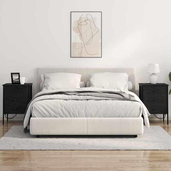 vidaXL Cabinet de chevet Ch&ecirc;ne noir 42 x 41 x 61 cm Bois d'ing&eacute;nierie