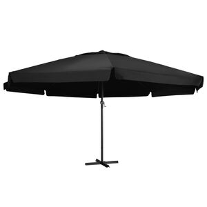 vidaXL Parasol de jardin avec m&acirc;t en aluminium 500 cm noir