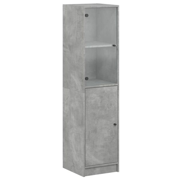 vidaXL Buffet avec porte en verre gris b&eacute;ton 35x37x142 cm