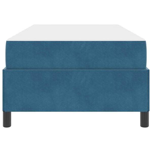 vidaXL Cadre de lit avec matelas Bleu foncé 80 x 200 cm tissu
