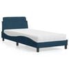 vidaXL Lit avec matelas Dover bleu 80x200 cm velours