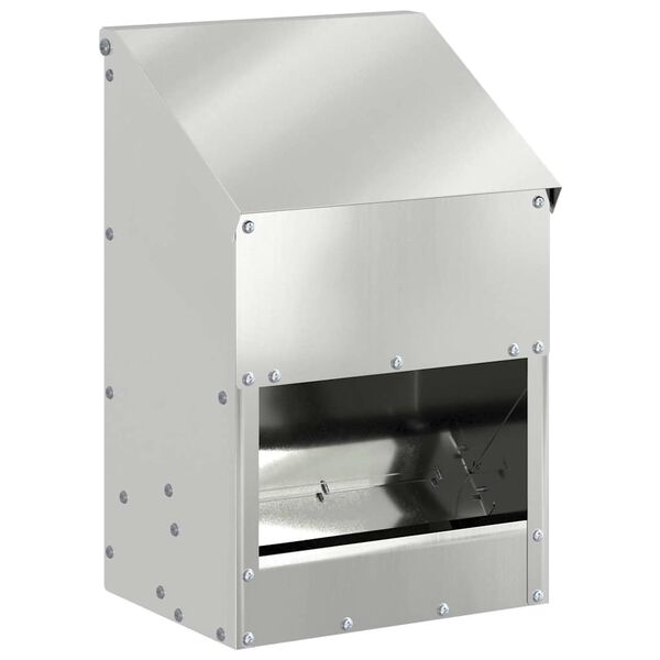 vidaXL Mangeoire pour poules Argent 21 x 16 x 33 cm Acier galvanisé