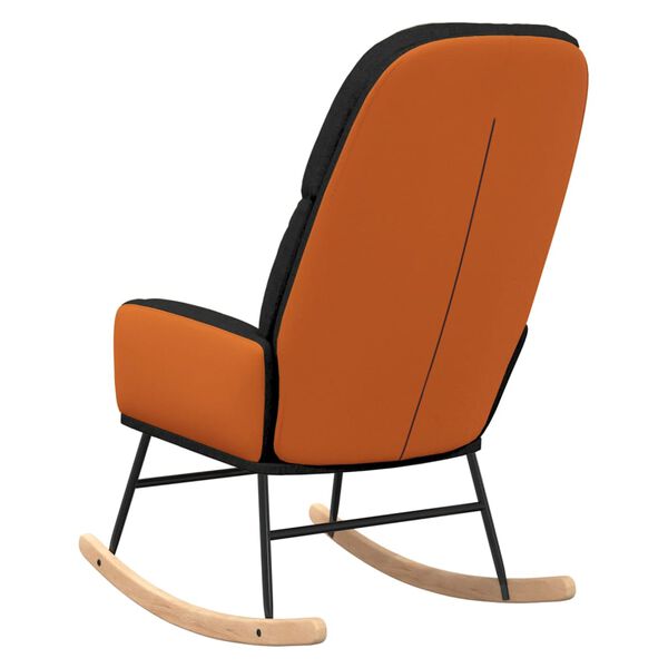 vidaXL Chaise à bascule Noir Tissu