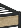 vidaXL Cadre de lit en m&eacute;tal sans matelas ch&ecirc;ne sonoma 107x203 cm