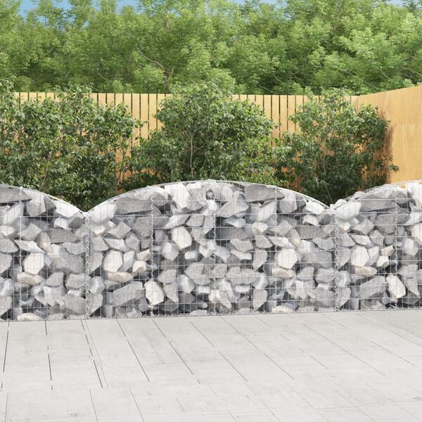 vidaXL Panier de gabions arqué 200x30x80/100 cm Fer galvanisé