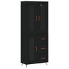 vidaXL Buffet haut Noir 69,5x34x180 cm Bois d'ing&eacute;nierie