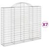 vidaXL Paniers &agrave; gabions arqu&eacute;s 7 pcs 200x30x160/180 cm Fer galvanis&eacute;