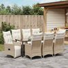 vidaXL Ensemble de salle &agrave; manger pour jardin 9 pcs Beige polyrotin