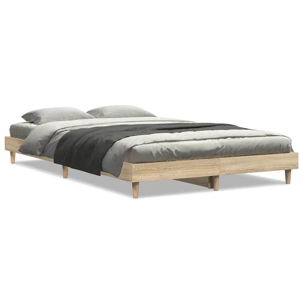 vidaXL Cadre de lit sans matelas ch&ecirc;ne sonoma 120x200 cm