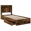 vidaXL Lit de Rangement Ch&ecirc;ne fum&eacute; 90 x 190 cm Bois d'ing&eacute;nierie