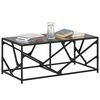 vidaXL Table basse avec dessus en verre noir 98,5x50x41 cm acier