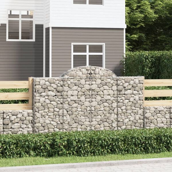 vidaXL Paniers &agrave; gabions arqu&eacute;s 4 pcs 200x30x120/140 cm Fer galvanis&eacute;