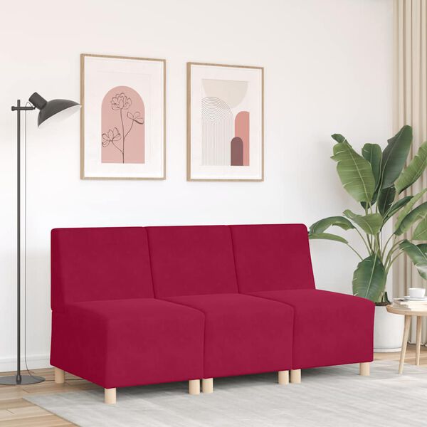 vidaXL Canap&eacute; modulaire sans accoudoirs Rouge vin 55 cm Velours