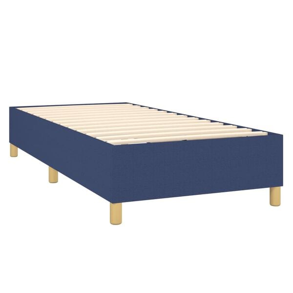 vidaXL Sommier &agrave; lattes de lit avec matelas Bleu 80x200 cm Tissu