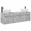 vidaXL Ensemble d'armoire de salle de bain 3 pc Gris b&eacute;ton