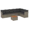 vidaXL Salon de jardin 8 pcs avec coussins gris r&eacute;sine tress&eacute;e