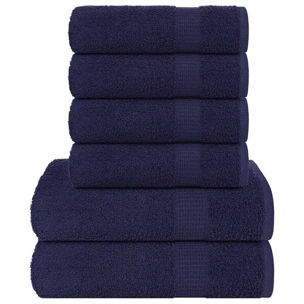 vidaXL Ensemble de serviettes FROGN 6 pcs bleu marine 360 g/m²