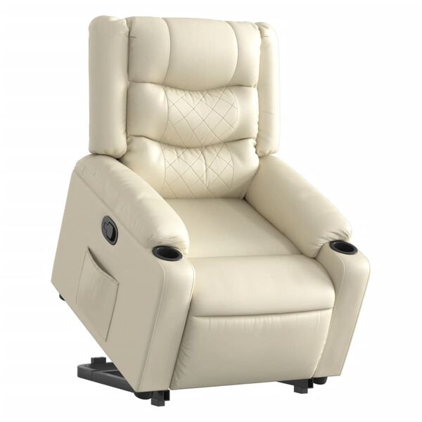 vidaXL Fauteuil inclinable Crème Similicuir