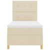 vidaXL Lit &agrave; ressorts avec matelas Cr&egrave;me 90 x 190 cm tissu
