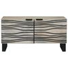 vidaXL Table basse Beige et Noir 80 x 50 x 40 cm Bois d'acacia massif